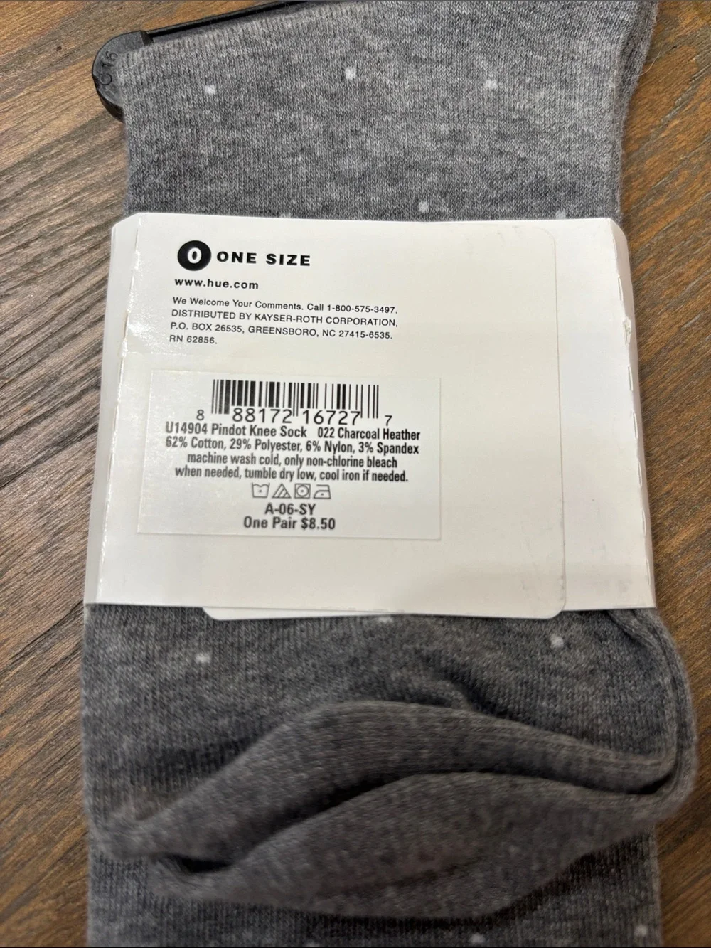 Hue Pindot Knee Sock One Size Fits All NWT